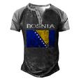 Bosnia-Herzegovina Bosnian Flag Bosnian Pride Bosnian Roots Men's Henley Raglan T-Shirt Black Grey