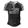 Bourbon Bacon Guns & Freedom 4Th Of July Patriotic Usa Flag Men's Henley Raglan T-Shirt Black Grey