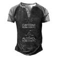 Caffeine Molecule & Alcohol Molecule Men's Henley Raglan T-Shirt Black Grey