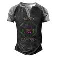 Camper Tee Happy Camping Lover Camp Vacation Men's Henley Raglan T-Shirt Black Grey