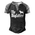 Cane Corso The Dogfather Pet Lover Men's Henley Raglan T-Shirt Black Grey