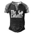 The Catfather Cat Dad For Men Cat Lover Men's Henley Raglan T-Shirt Black Grey