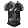 I Am A Dad Grandpa Veteran Fathers Day Men's Henley Raglan T-Shirt Black Grey