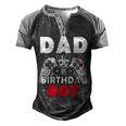 Dad Of Birthday Boy Time To Level Up Video Game Birthday Men's Henley Shirt Raglan Sleeve 3D Print T-shirt Black Grey