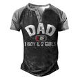 Dad Of One Boy And Two Girls Men's Henley Shirt Raglan Sleeve 3D Print T-shirt Black Grey