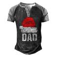 Dad Santa Christmas Family Matching Pajamas Papa Father Men's Henley Raglan T-Shirt Black Grey