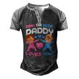 Daddy Loves You Pink Blue Gender Reveal Newborn Announcement Men's Henley Raglan T-Shirt Black Grey