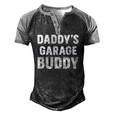 Daddys Garage Buddy For Dads Helper Men's Henley Raglan T-Shirt Black Grey