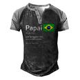 This Definition Of Papai Brazilian Father Brazil Flag Classic Men's Henley Raglan T-Shirt Black Grey
