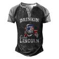 Drinkin Like Lincoln 4Th Of July Drinking Party Men's Henley Raglan T-Shirt Black Grey