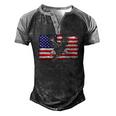 Eagle American Flag 4Th Of July Usa Merica Bird Lover Men's Henley Raglan T-Shirt Black Grey
