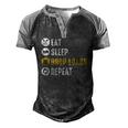 Eat Sleep Drop Loads Repeat Semi Truck Driver Mechanic Men's Henley Raglan T-Shirt Black Grey