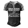 Education Is Important But Fishing Is Importanter Men's Henley Shirt Raglan Sleeve 3D Print T-shirt Black Grey