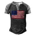 Established 1776 Usa July 4Th Us Flag America Men's Henley Raglan T-Shirt Black Grey