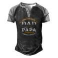 Family Dad & Papa Fathers Day Grandpa Daddy Men's Henley Raglan T-Shirt Black Grey
