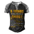 Father Grandpa 5 Things You Should Know About My Daddy Fathers Day 12 Family Dad Men's Henley Shirt Raglan Sleeve 3D Print T-shirt Black Grey