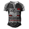 Father Grandpa I Back The Red For My Daughter Proud Firefighter Dad 186 Family Dad Men's Henley Shirt Raglan Sleeve 3D Print T-shirt Black Grey