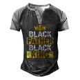 Mens Fathers Day Black Father Black King African American Dad Men's Henley Raglan T-Shirt Black Grey