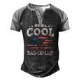Mens For Fathers Day Tee Fishing Reel Cool Dad-In Law Men's Henley Raglan T-Shirt Black Grey