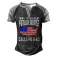 Mens My Favorite Future Nurse Calls Me Dad Usa Flag Fathers Day Men's Henley Raglan T-Shirt Black Grey