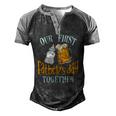 Our First Fathers Day Together Dad And Son Daughter Men's Henley Raglan T-Shirt Black Grey