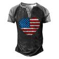 Fourth Of July 4Th July Us America Flag Kids Men Patriotic Men's Henley Raglan T-Shirt Black Grey