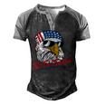You Free Tonight Bald Eagle American Flag Happy 4Th Of July V2 Men's Henley Raglan T-Shirt Black Grey