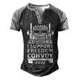 Freedom Convoy 2022 In Support Of Truckers Mandate Freedom Men's Henley Shirt Raglan Sleeve 3D Print T-shirt Black Grey