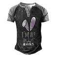 Funny Cute Pastel Purple Bunny Im All Ears Rabbit Happy Easter Day Gift For Girls Women Mom Mommy Family Birthday Holiday Christmas Men's Henley Shirt Raglan Sleeve 3D Print T-shirt Black Grey