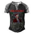 Funny Joe Biden Happy Easter Ugly Christmas Men's Henley Shirt Raglan Sleeve 3D Print T-shirt Black Grey