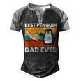 Funny Penguin Best Penguin Dad Ever Men's Henley Shirt Raglan Sleeve 3D Print T-shirt Black Grey