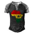 Ghana Ghanaian Africa Map Flag Pride Football Soccer Jersey Men's Henley Raglan T-Shirt Black Grey