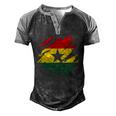 Ghanaian Flag Ghana Torn Print Men's Henley Raglan T-Shirt Black Grey