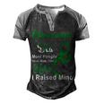 Glaucoma Dad Most People Never Meet Their Hero I Raised Mine Green Ribbon Glaucoma Glaucoma Awareness Men's Henley Shirt Raglan Sleeve 3D Print T-shirt Black Grey