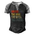 Mens Groom The Man The Myth The Legend Bachelor Party Engagement Men's Henley Raglan T-Shirt Black Grey