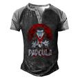 Mens Halloween Dad Dracula Costume Dadcula Men's Henley Raglan T-Shirt Black Grey