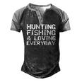 Hunting Fishing & Loving Everyday Hunter Men's Henley Raglan T-Shirt Black Grey