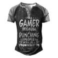 Im A Gamer Because Video Gamer Gaming Men's Henley Shirt Raglan Sleeve 3D Print T-shirt Black Grey