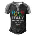 Italy Drinking Team Men's Henley Raglan T-Shirt Black Grey