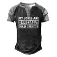 My Jokes Are Officially Dad Jokes Fathers Day Men's Henley Raglan T-Shirt Black Grey