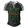 Juliet Echo Echo Papa Papa T-Shirt Fathers Day Gift Men's Henley Shirt Raglan Sleeve 3D Print T-shirt Black Grey