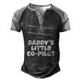 Kids Daddys Little Co Pilot Kids Airplane Men's Henley Raglan T-Shirt Black Grey