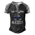 Kids Ive Got Your Six Dad Proud Police Daddy Father Job Pride Men's Henley Raglan T-Shirt Black Grey