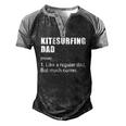 Kitesurfing Dad Like Dad But Much Cooler Definition Men's Henley Raglan T-Shirt Black Grey