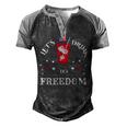 Lets Drink To Freedom Firework Patriotic 4Th Of July Men's Henley Shirt Raglan Sleeve 3D Print T-shirt Black Grey
