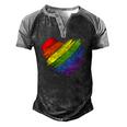 Lgbt Gay Pride Flag Gay Pride 2022 Heart Lgbt Men's Henley Raglan T-Shirt Black Grey
