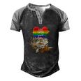 Lgbt Pride Daddy Tiger Rainbow Best Dad Ever Fathers Day Men's Henley Raglan T-Shirt Black Grey