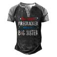 Little Firecracker Pregnancy Announcement 4Th Of July Girls Men's Henley Raglan T-Shirt Black Grey