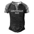 Louisville Dad Basketball Football Baseball Fan Pride Men's Henley Raglan T-Shirt Black Grey