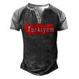 M Turkey Flag Futball Turkish Soccer 9 Shirt Men's Henley Shirt Raglan Sleeve 3D Print T-shirt Black Grey